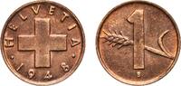 Switzerland (1848-date) 1 Rappen 1948 B Bern Mint Switzerland Federal St... 3,30 EUR  + 11,00 EUR frais d'envoi