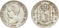 Spain 1 Peseta 1891 PGM Madrid Mint Spain Kingdom 1891 PGM 1 Peseta - Al... 13,20 EUR  + 11,00 EUR frais d'envoi