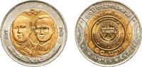 Thailand 10 Baht Thailand Kingdom 2545 (2002) 10 Baht - Rama IX (Department of Highways) Bimetallic: aluminium bronze centre in copper-nickel ri -