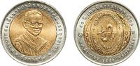 Thailand 10 Bahts Thailand Kingdom 2550 (2007) 10 Baht - Rama IX (Thai Medical Technology) Bimetallic: aluminium bronze centre in copper-nickel ri -