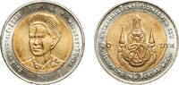 Thailand 10 Bahts Thailand Kingdom 2547 (2004) 10 Baht - Rama IX (Queen Sirikit) Bimetallic: aluminium bronze centre in copper-nickel ring (600000 -