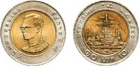 Thailand 10 Bahts Thailand Kingdom 2546 (2003) 10 Baht - Rama IX Bimetallic: aluminium bronze centre in copper-nickel ring (Center [92% Copper / 6 -