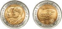 Thailand 10 Baht Thailand Kingdom 2551 (2008) 10 Baht - Rama IX (Postal Service) Bimetallic: aluminium bronze centre in copper-nickel ring (30000 -