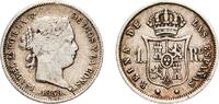 Spain 1 Real Spain Kingdom 1859 1 Real - Isabel II Silver (.900) Madrid Mint 1.29g VF KM 606.2 Cal 421 Aureo 308 -