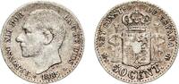 Spain 50 Centimos Spain Kingdom 1885 ????18-86 MSM 50 Centimos - Alfonso XII Silver (.835) Madrid Mint 2.44g VF KM 685 Cal 63 -