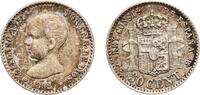 Spain 50 Centimos Spain Kingdom 1892 ????9-2 PGM 50 Centimos - Alfonso XIII (1st portrait) Silver (.835) Madrid Mint 2.5g XF Cal 57 -