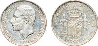 Spain 5 Pesetas Spain Kingdom 1884 ????18-84 MSM 5 Pesetas - Alfonso XII (3rd portrait) Silver (.900) Madrid Mint (5847819) 24.88g AU Cleaned Ca -