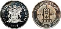 South Africa 1 Rand South Africa Republic 1988 1 Rand (Huguenots) Silver (.800) (9028) 15.09g PF KM 125 Hern D308 -