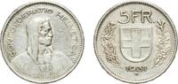 Switzerland (1848-date) 5 Francs Switzerland Federal State 1931 B 5 Francs (Herdsman; silver; small type) Silver (.835) (16.5% copper) Bern Mint (3520000) 14.95g -