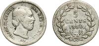 Netherlands 5 Cents Netherlands Kingdom 1850 5 Cents - Willem III Silver (.640) Utrecht Mint (3037000) 0.65g VF Sch 666 -
