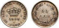 Portugal 50 Reis Portugal Kingdom 1880 50 Réis - Luiz I Silver (.9166) Paris Mint (320000) 1.23g XF KM 506.1, 506.2 Gomes L1 08 -