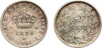 Portugal 50 Reis Portugal Kingdom 1876 50 Réis - Luiz I Silver (.9166) Paris Mint (100000) 1.24g XF KM 506.1, 506.2 Gomes L1 08 -