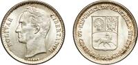 Venezuela 50 Centimos Venezuela Fourth Republic 1954 50 Céntimos Silver (.835) (Copper .165) Philadelphia Mint (15000000) 2.47g UNC Y 36 NCV mv50cts- -