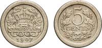 Netherlands 5 Cents Netherlands Kingdom 1907 5 Cents Copper-nickel (6000000) 4.49g XF Sch 912 -