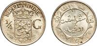 Netherlands East Indies ¼ Gulden Netherlands East Indies United East India Company 1941 P ¼ Gulden - Wilhelmina (large type, narrow rims) Silver (.720) (Copper . -