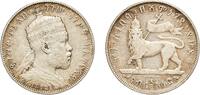 Ethiopia ½ Birr / Thaler Ethiopia Empire 1889 A ½ Birr - Menelik II Silver (.835) Paris Mint (420000) 13.89g VF KM 4 Schön 5 -