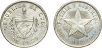 Cuba 1 Peso Cuba First Republic 1934 1 Peso Silver (.900) (silver 90%, copper 10%) Philadelphia Mint (3000000) 26.73g AU KM 15 Y 9 -