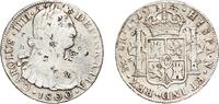 Peru 8 Reales Peru Spanish colony 1800 LIMAE IJ 8 Reales - Carlos IV (Colonial Milled Coinage) Silver (.896) (4207000) 26.75g VF Chopmarked K -