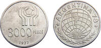 Argentina 3000 Pesos Argentina Federal republic 1977 3000 Pesos World Football Championship -