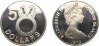 Solomon Islands 5 Dollars Solomon Islands Constitutional Monarchy Within The Commonwealth 1979 FM 5 Dollars - Elizabeth II (Fossilized Clam Shell) Silver -