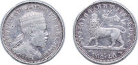Ethiopia ¼ Birr / Thaler Ethiopia Empire EE 1889 (1897) A ¼ Birr - Menelik II Silver (.835) Paris Mint (420000) 6.98g VF KM 3 Schön 4 -
