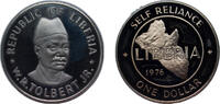 Liberia 1 Dollar 1976 Liberia Republic 1976 1 Dollar Copper-nickel (2131... 20,90 EUR prix TTC + 10,00 EUR frais d'envoi