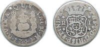 Mexico 1 Real Mexico Spanish colony 1744 M 1 Real - Felipe V Silver (.917) Mexico City Mint 2.9g F Holed KM 75 -