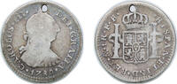 Mexico 1 Real Mexico Spanish colony 1780 FF 1 Real - Carlos III Silver (.903) Mexico City Mint 3.18g F Holed KM 78 -