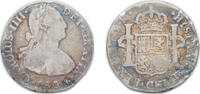 Mexico 2 Reales Mexico Spanish colony 1806 TH 2 Reales - Carlos IV Silver (.896) Mexico City Mint 6.5g VF Rim Damage KM 91 -