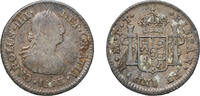 Mexico ½ Real Mexico Spanish colony 1803 FT ½ Real - Carlos IV Silver (.903) Mexico City Mint 1.64g VF KM 72 -
