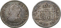 Mexico ½ Real Mexico Spanish colony 1789 FM ½ Real - Carlos IV (Numeral IV, Carlos III portrait) Silver (.896) Mexico City Mint 1.7g XF KM 70 -
