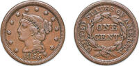 United States 1 Cent United States Federal republic 1855 1 Cent Liberty Head/Braided Hair Cent Copper (1574829) 10.89g XF KM 67 -