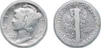 United States 1 Dime United States Federal republic 1921 1 Dime Mercury Dime Silver (.900) (1230000) 2.5g VF KM 140 Schön 133 -