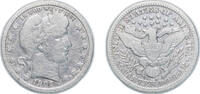 United States ¼ Dollar United States Federal republic 1909 S ¼ Dollar Barber Quarter Silver (.900) (.100 copper) (1348000) 6.25g VF KM 114 Schön 121 -