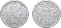 United States ¼ Dollar United States Federal republic 1907 ¼ Dollar Barber Quarter Silver (.900) (.100 copper) (7132000) 6.25g VF KM 114 Schön 121 -