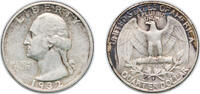 United States ¼ Dollar United States Federal republic 1932 S ¼ Dollar Washington Silver Quarter Silver (.900) (408000) 6.25g VF KM 164 Schön 168 -