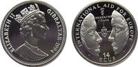 Gibraltar 14 ECUs Gibraltar British colony Elizabeth II 1994 PM 14 ECUs International Aid for Europe -