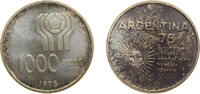Argentina 1000 Pesos Argentina Federal Republic 1978 1000 Pesos (World Football Championship) Silver (.900) (Ag 900 Cu 100) Santiago Mint (187383) 10 -