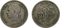 Democratic Republic of the Congo 50 Centimes Democratic Republic of the Congo Belgian colony 1926 50 Centimes - Albert I (French text) Copper-nickel Brussels mint 6.46g VF K -