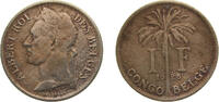 Democratic Republic of the Congo 1 Franc Democratic Republic of the Congo Belgian colony 1926 1 Franc - Albert I (French text) Copper-nickel (12500000) 10g VF KM20 LABCM -