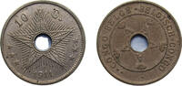 Democratic Republic of the Congo 10 Centimes Democratic Republic of the Congo Belgian colony 1911 10 Centimes - Albert I Copper-nickel Brussels mint (5000000) 4g XF KM18 LAB -