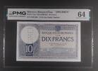 MAROCCO 10 FRANCS 1920-23 BANQUE DETAT. VERY RARELY SPECIMEN. WITH ONE SERIAL NUMBER. PMG 64 TOP POP UNIQUE