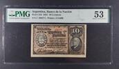 ARGENTINA 10 CENTAVOS 1891 BANCO DE LA NACION. Serie 'C'. PMG 53 125,00 EUR  + 15,00 EUR frais d'envoi