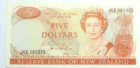 New Zealand 5 Dollars Off Set Note d'erreur d'impression -
