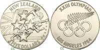 New Zealand 5 Dollars 1984 Jeux olympiques de Los Angeles PP 55,00 EUR  + 17,00 EUR frais d'envoi