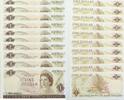 New Zealand One Dollar Dix notes papier numérotées consécutives. -