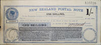 New Zealand Shilling postal note 1891 Victorian Postal Note TTB