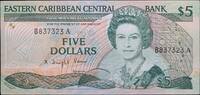 East Caribbean States 5 Dollars 1988-93 aUNC 25,00 EUR  + 17,00 EUR frais d'envoi