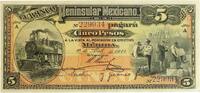 Mexico 5 Pesos 1914 El Banco Peninsular Mexicano aUNC-UNC 104,00 EUR  + 17,00 EUR frais d'envoi