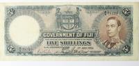 Fiji 5 Shillings 1950 Billet George VI Fidjien TB